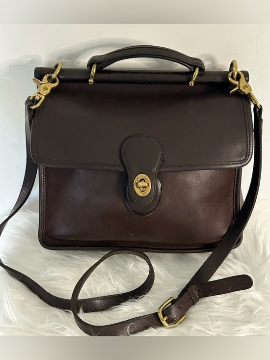 Vintage Coach NYC Station Bag Brown Glove Leather Crossbody Top Handle Rare USA - Picture 14 of 14